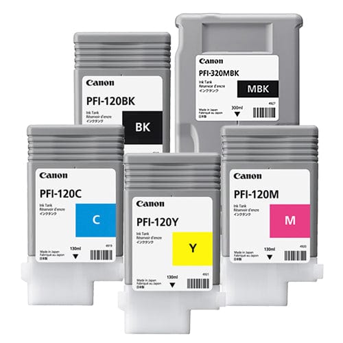 Canon CANON PFI Canon PFI-120 / PFI-320 Printer Ink Cartridges | Full set of 5 x ink tanks | 1 x 300ml (MBK) 4 x 130ml