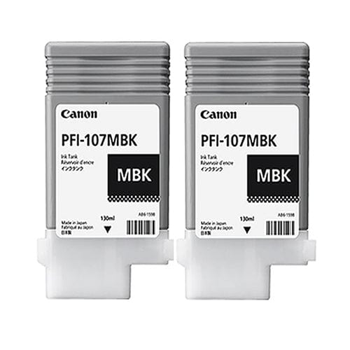 Canon Canon Printer Accessories Canon PFI-107MBK Matte Black Printer Ink Cartridges  Twin Pack 2 x 130ml tanks