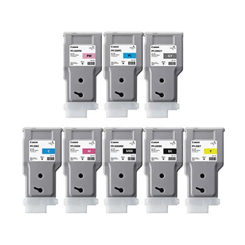Canon Canon Printer Accessories Canon PFI-206 Printer Ink Cartridges  Full set of 8 ink tanks for Canon iPF6400S Printers  8 x 300ml
