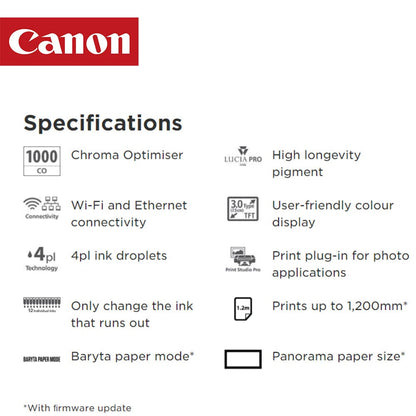 Canon Printer Canon imagePROGRAF PRO-1000 Printer - A2 - 12 Colour - Photographic / Fine Art