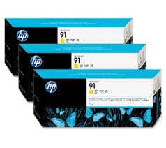 HP Cartridge - 775ml x 3 HP 91 3 Ink multipack - Yellow